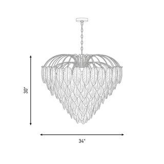 Boa 15 Light Chandelier in Warm Brass