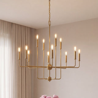 Avondale 12 Light Chandelier in Warm Brass