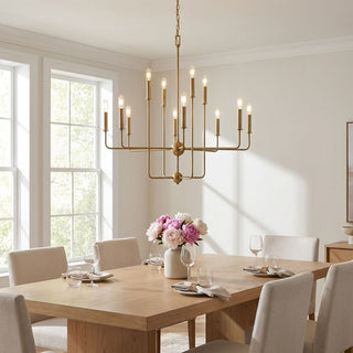 Avondale 12 Light Chandelier in Warm Brass