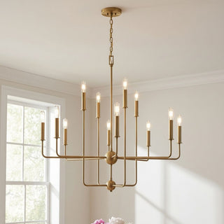 Avondale 12 Light Chandelier in Warm Brass