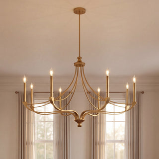 Preserve Eight Light Chandelier in Warm Brass