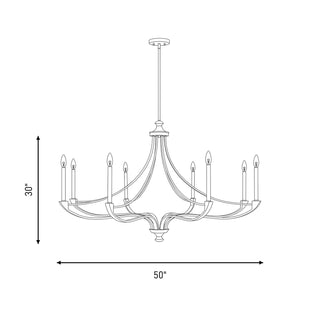 Preserve Eight Light Chandelier in Warm Brass