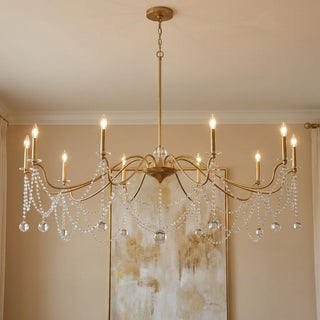 Mariposa Ten Light Chandelier in Warm Brass