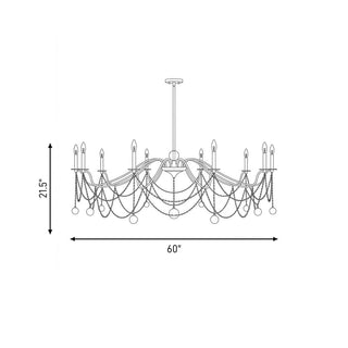 Mariposa Ten Light Chandelier in Warm Brass