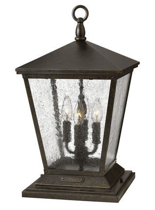 Trellis Medium Pier Mount Lantern in Regency Bronze
