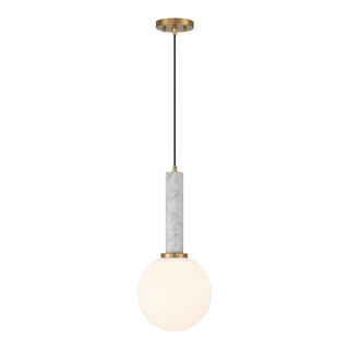 Savoy House - 7-2902-1-264 - One Light Pendant - Callaway - White Marble with Warm Brass