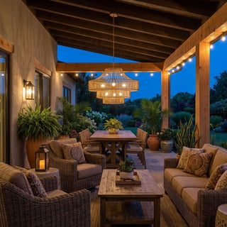 Medlock Eight Light Outdoor Chandelier in Burnished Brass