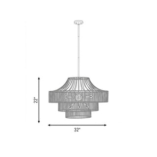 Medlock Eight Light Outdoor Chandelier in Burnished Brass