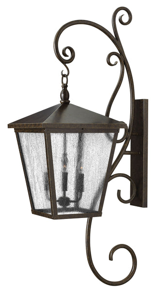 Trellis Double XL Wall Mount Lantern with Scroll in Regency Bronze