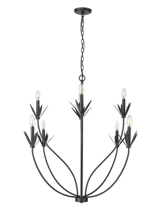 Millennium - 12708-MB - Eight Light Chandelier - Primrose - Matte Black