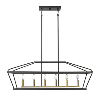 Millennium - 13406-MB/VB - Six Light Chandelier - Surrey - Matte Black/Vintage Brass