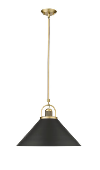 Millennium - 20901-VB/MB - One Light Pendant - Artistan - Vintage Brass/Matte Black