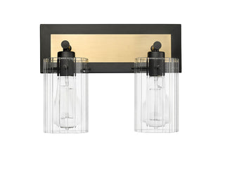 Millennium - 25002-MB/VB - Two Light Vanity - Gasol - Matte Black/Vintage Brass