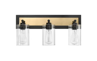 Millennium - 25003-MB/VB - Three Light Vanity - Gasol - Matte Black/Vintage Brass