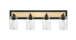 Millennium - 25004-MB/VB - Four Light Vanity - Gasol - Matte Black/Vintage Brass