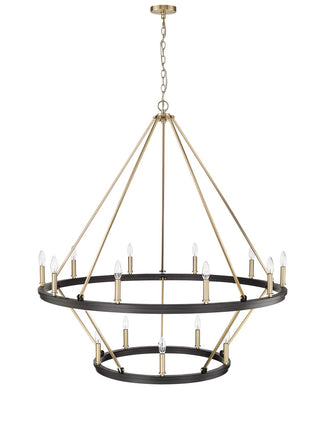 Millennium - 95015-MB/MG - 15 Light Chandelier - Carruth - Matte Black/Modern Gold