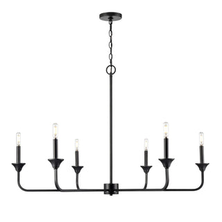 Millennium - 97426-MB - Six Light Chandelier - Herring - Matte Black