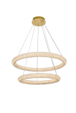 Elegant Lighting - 3800G32SG - LED Chandelier - Bowen - Satin Gold