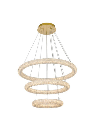 Elegant Lighting - 3800G3LSG - LED Chandelier - Bowen - Satin Gold