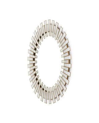 Glasdele Mirror in Antique Brass/White