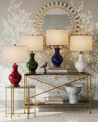 Glasdele Mirror in Antique Brass/White