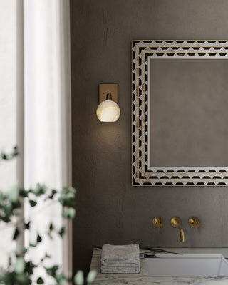 Macy Mirror in Natural/Brass