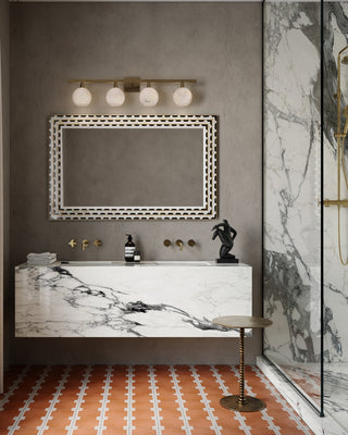 Macy Mirror in Natural/Brass