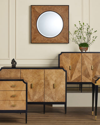 Kallista Mirror in Taupe/Caviar Black