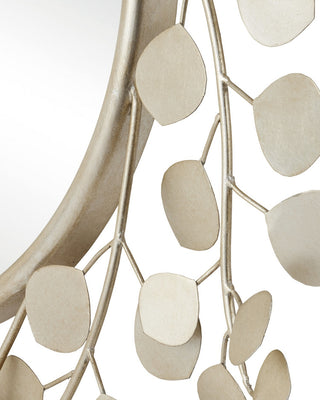 Lunaria Mirror in Contemporary Silver Leaf
