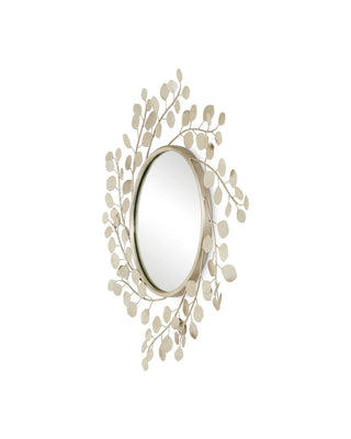 Lunaria Mirror in Contemporary Silver Leaf