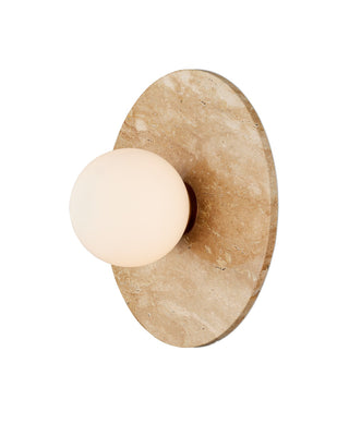 Currey and Company - 5000-0258 - One Light Wall Sconce - Apricity - Beige/Antique Brass/Frosted White