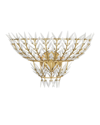 Currey and Company - 5000-0260 - Two Light Wall Sconce - Magnum Opus - Brass/White