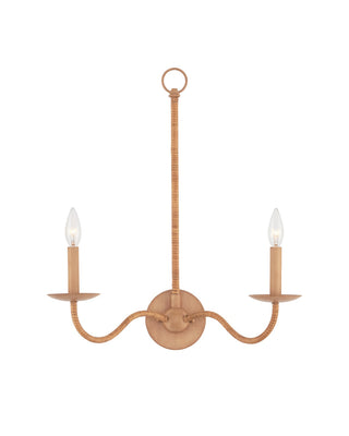 Currey and Company - 5000-0266 - Two Light Wall Sconce - Saxon - Natural/Saddle Tan