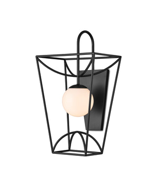 Currey and Company - 5500-0045 - One Light Wall Sconce - Rochefort - Black/White