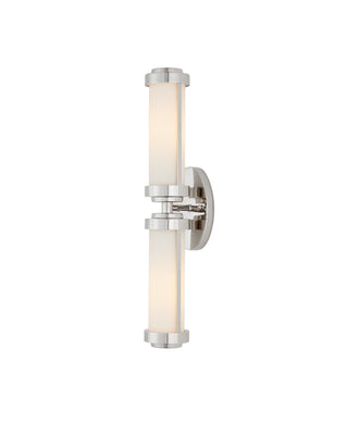 Currey and Company - 5800-0043 - Two Light Wall Sconce - Bowland - Polished Nickel/White