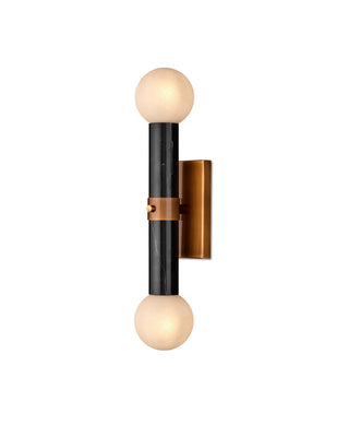 Currey and Company - 5800-0046 - Two Light Wall Sconce - Beatrix - Natural/Antique Brass/White