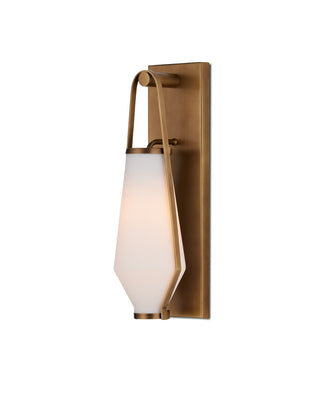 Currey and Company - 5800-0050 - One Light Wall Sconce - Brompton - Antique Brass/White