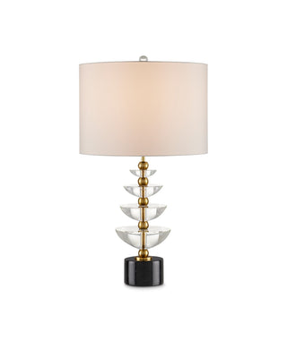 Currey and Company - 6000-0872 - One Light Table Lamp - Waterfall - Clear/Natural/Brass