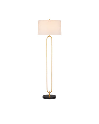 Currey and Company - 8000-0144 - One Light Floor Lamp - Glossary - Contemporary Gold Leaf/Black
