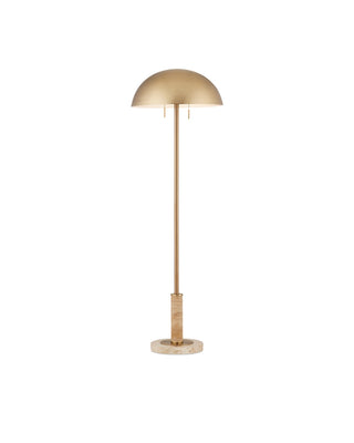 Currey and Company - 8000-0151 - Two Light Floor Lamp - Miles - Natural/Polished Brass