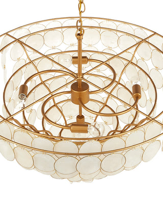 Bon Vivant Five Light Semi-Flush Mount in Natural/Contemporary Gold