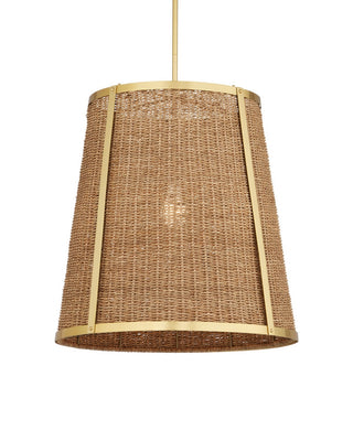 Deauville One Light Pendant in Natural/Polished Brass