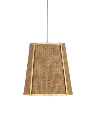 Deauville One Light Pendant in Natural/Polished Brass