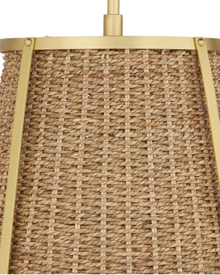 Deauville One Light Pendant in Natural/Polished Brass