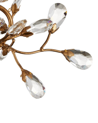 Crystal Bud Five Light Semi-Flush Mount in Brass/Clear