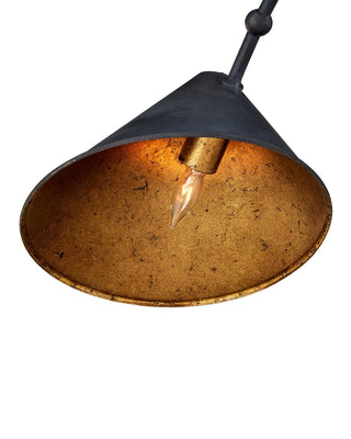Serpa Five Light Chandelier in French Black/Gold Leaf