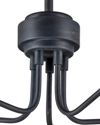 Serpa Five Light Chandelier in French Black/Gold Leaf