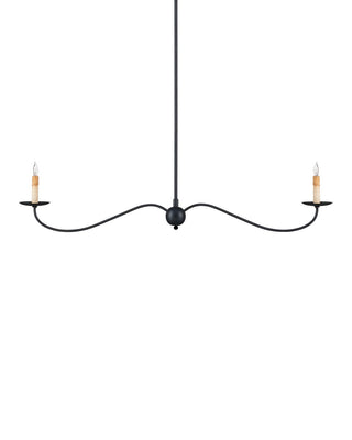 Saxon Two Light Chandelier in Zanzibar Black