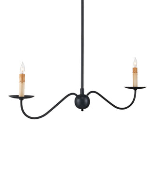 Saxon Two Light Chandelier in Zanzibar Black