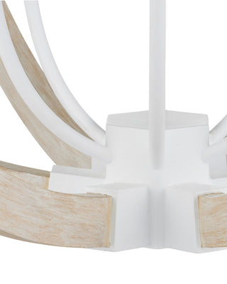 Bastian Six Light Chandelier in Sugar White/Sandstone